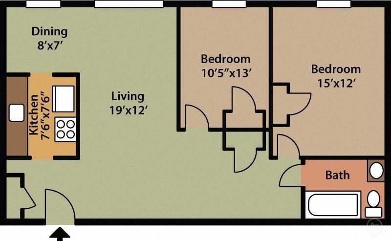 2 Bedroom Floor Plan